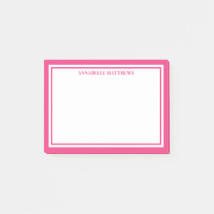 Pink Minimalist Monogram Post-it Notes