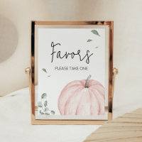 Pink Minimalist Pumpkin Baby Shower Favours