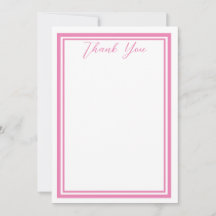 Pink Minimalist Thank you Cards