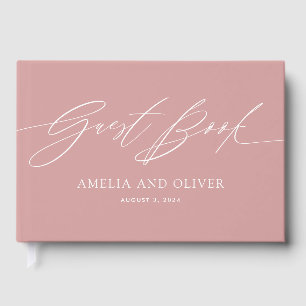 Pink Minimalist Wedding Guest Book
