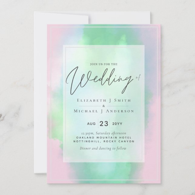 Pink Mint Dreams Modern Budget Wedding (Front)