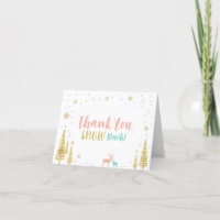 Pink, Mint & Gold Winter Wonderland Thank You