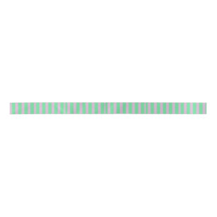 Pink Mint Green Striped Christmas Ribbon Satin Ribbon
