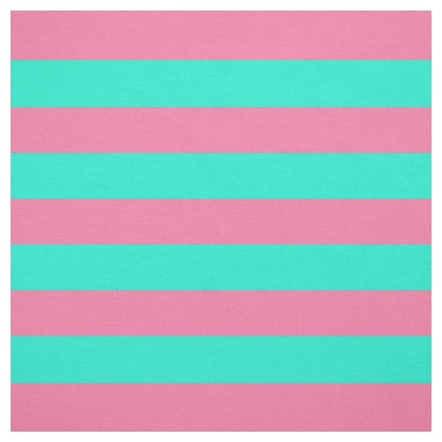Pink Mint Green Stripes Design  Fabric (Swatch)