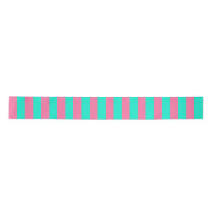 Pink Mint Green Stripes Design  Satin Ribbon
