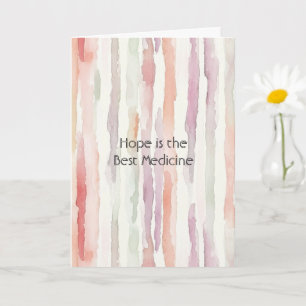 Pink Mint Purple Stripes Hope is the Best Medicine Card