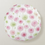 Pink Mint Ranunculus Flowers Round Cushion<br><div class="desc">Pink Mint Ranunculus Flowers</div>