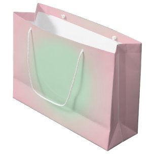 Pink Mint Vintage Ombre Gradient Aura Large Gift Bag