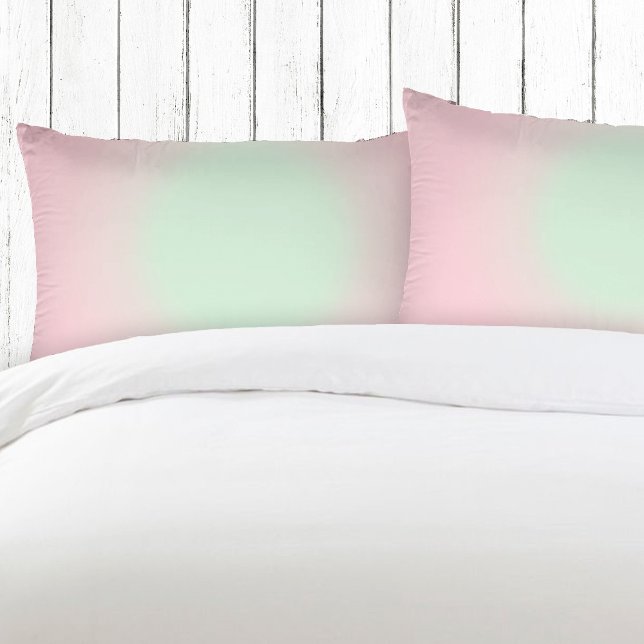 Pink Mint Vintage Ombre Gradient Aura Pillowcase (Creator Uploaded)