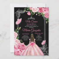 Pink Mis Quince 15 Anos Butterfly Silver Crown