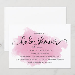 Pink Mist Baby Shower Invitation