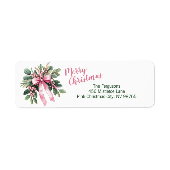 Pink Mistletoe Merry Christmas (Front)