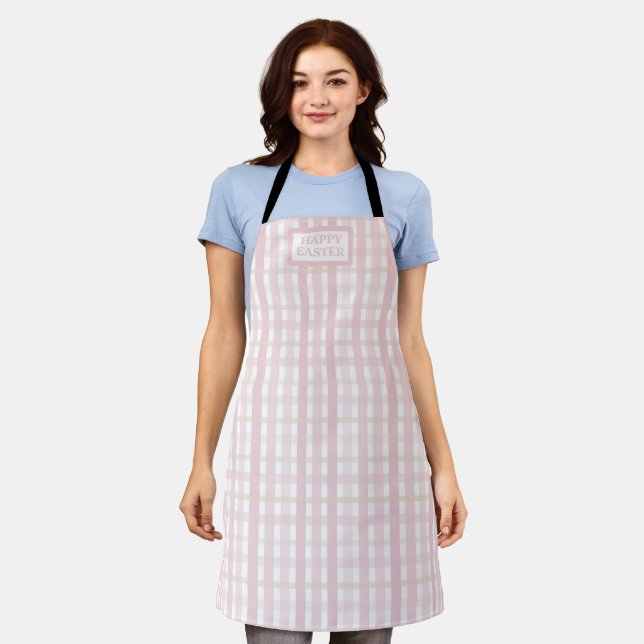 Pink Mix Plaid Apron (Worn)