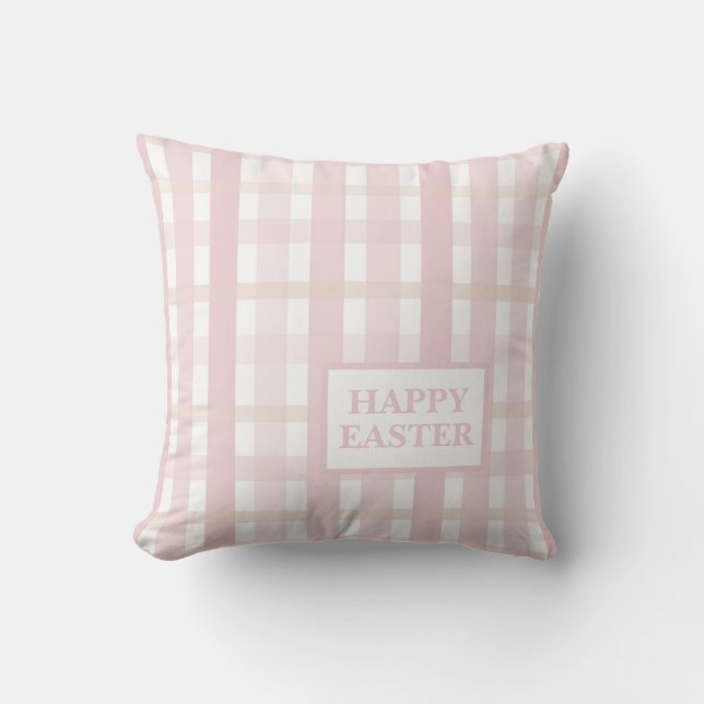 Pink Mix Plaid Cushion (Front)