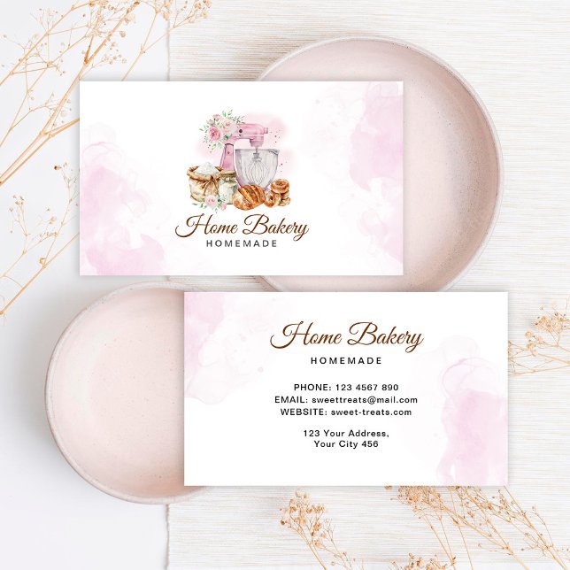Pink Mixer Sourdough Loaf Bakery  Business Card (Creator Uploaded)