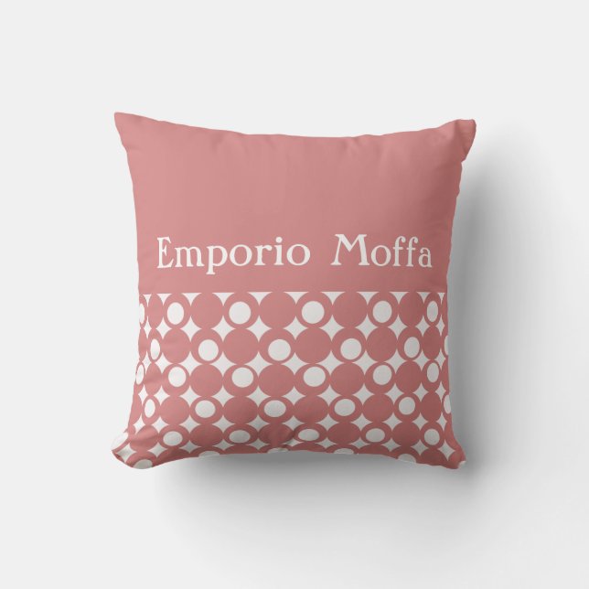 Pink Mod Ball Design @ Emporio Moffa w/text Cushion (Front)