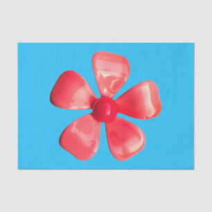 Pink MOD Flower Spring Summer Floral Blue Big Tissue Paper