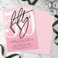 Pink Modern 50th Birthday