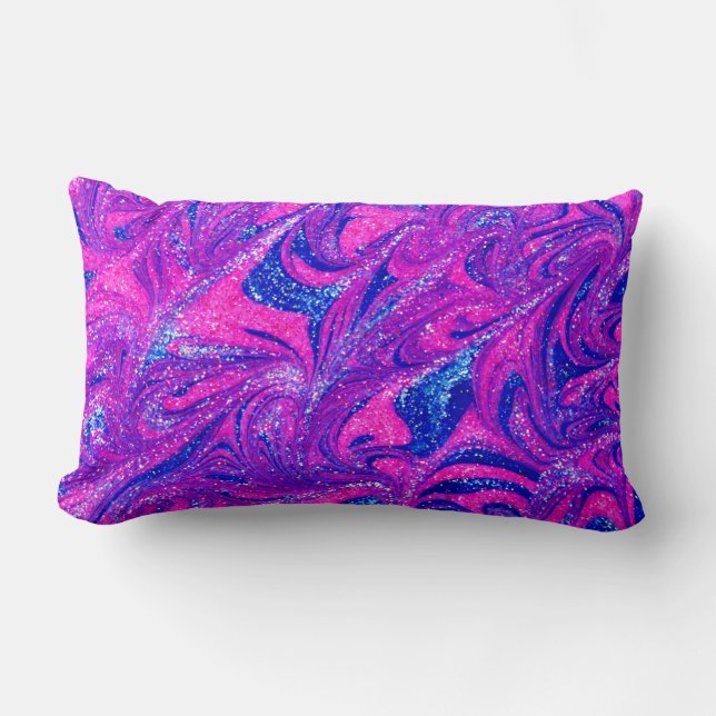 Pink modern abstract lumbar pillow (Front)