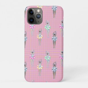 Pink Modern Artistic Swimmers Swimming Pool  Case-Mate iPhone Case