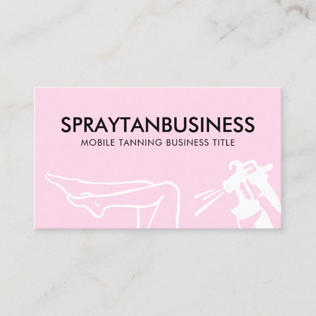 Pink Modern Body Tan Spray Business Card (Front)