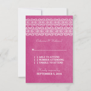 Pink Modern Bohemian RSVP Card