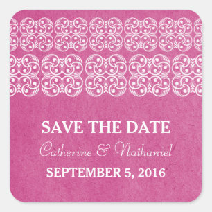 Pink Modern Bohemian Save the Date Stickers