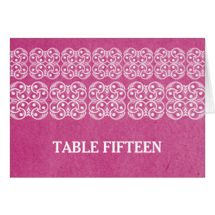 Pink Modern Bohemian Table Number Card