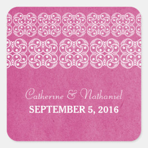 Pink Modern Bohemian Wedding Stickers