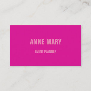Pink Modern Bold Bright Colourful Simple Girly Coo Business Card