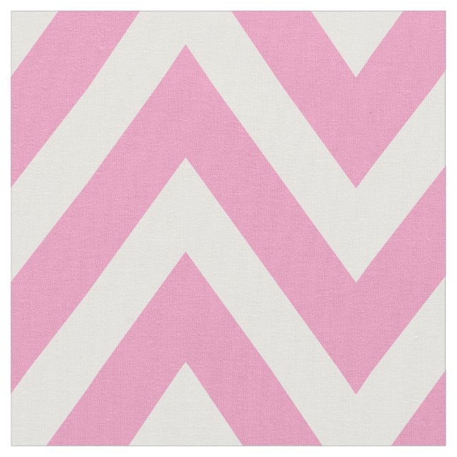 Pink Modern Chevron Large Scale Fabric (Close Up)