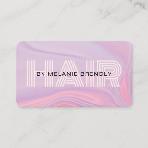 Pink Modern Chic Hair Stylist Business Card