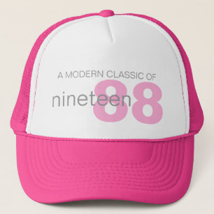 Pink modern classic age / birth year girls hat