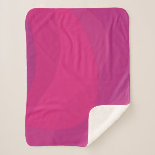 Pink, modern, cool, trendy urban wavy illustration sherpa blanket