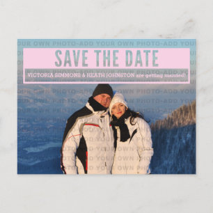 Pink Modern Cut Out Save the Date Postcard