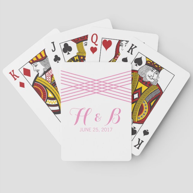 Pink Modern Deco Playing Cards (Back)