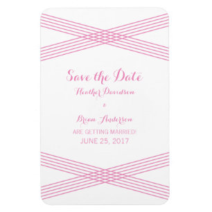 Pink Modern Deco Save the Date Magnet