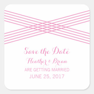 Pink Modern Deco Save the Date Stickers