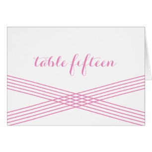 Pink Modern Deco Table Number Card