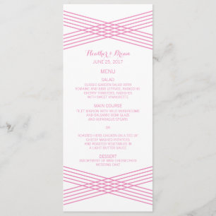 Pink Modern Deco Wedding Menu