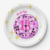 Pink Modern Disco Mirror Ball 13th Birthday