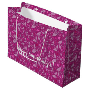 Pink Modern Elegant Popular Floral Large Gift Bag