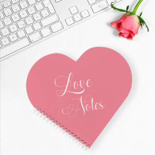 Pink Modern Elegant Script Personalised Love Notes Notebook