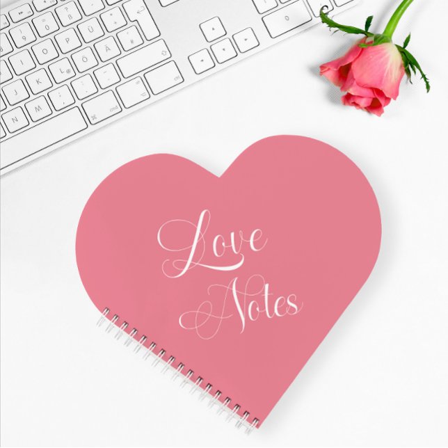 Pink Modern Elegant Script Personalised Love Notes Notebook (Creator Uploaded)