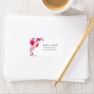 Pink Modern Floral Bat Mitzvah Label