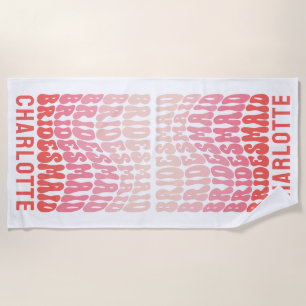 Pink modern girly retro 60's simple vibes  beach towel