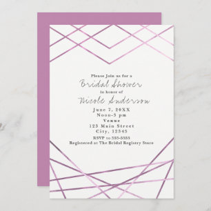 Pink Modern Glam Geometric Lines Party Invitations