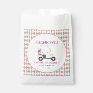 Pink Modern Golf Baby Shower Favour Bags