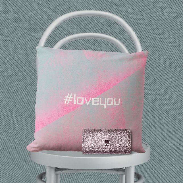  Pink Modern Hashtag #Love You Foam Roller Cushion (Creator Uploaded)