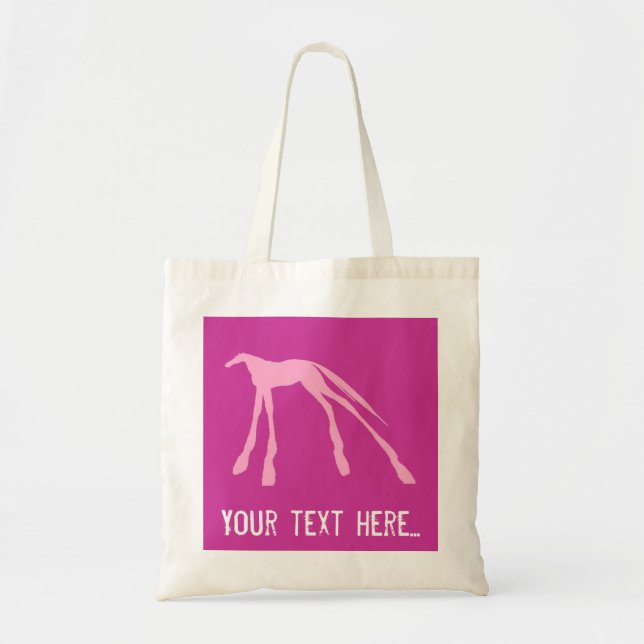 Pink Modern Horses Tote Bag (Front)